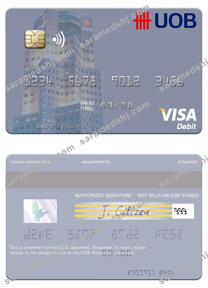 Singapore UOB Singapore visa debit card